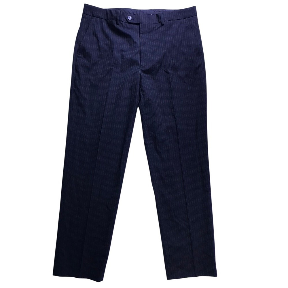 Nautica Dress Pants Mens 38 Black Pinstripe Gaff NAF4454 Formal NEW